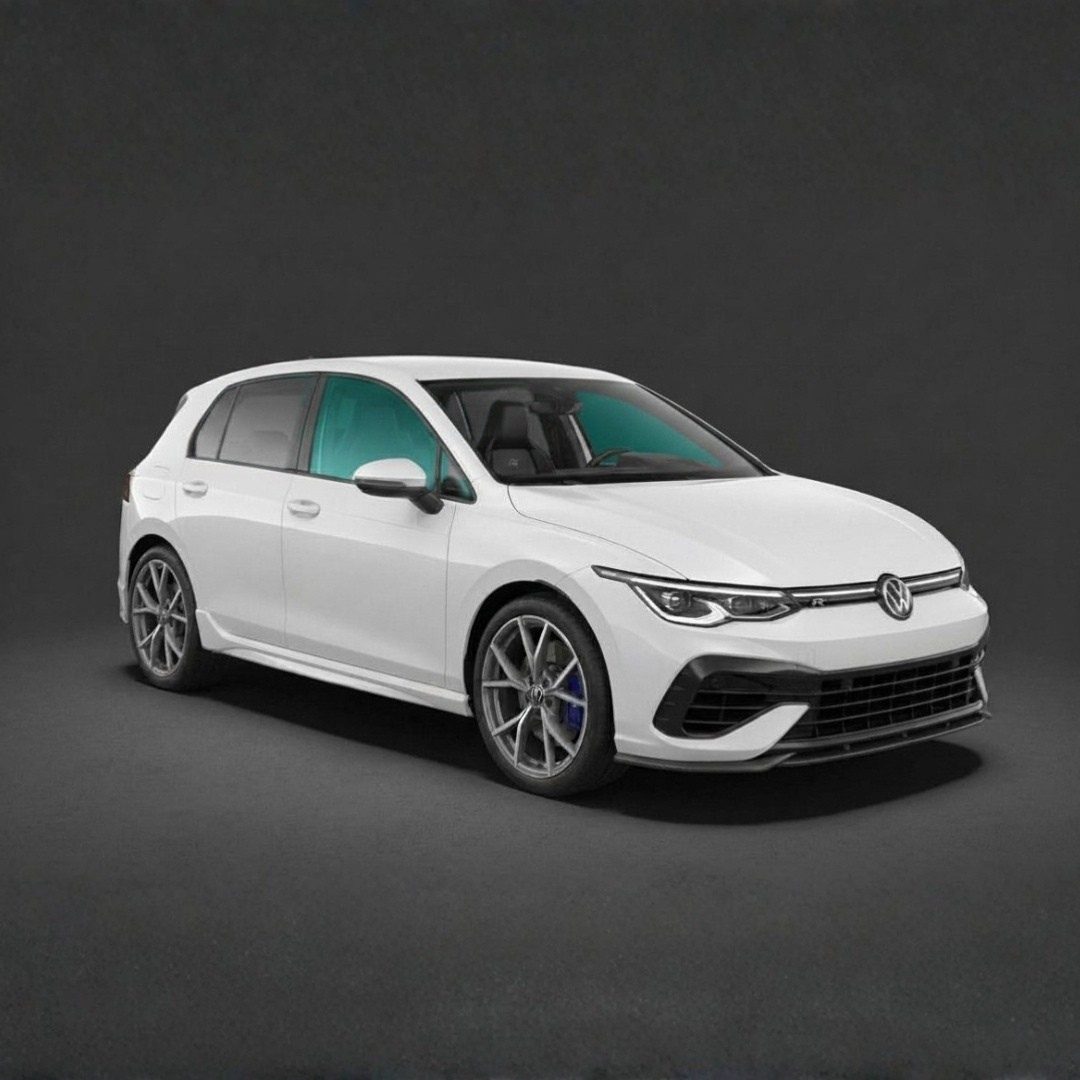 Volkswagen Golf R with the two front windows tinted